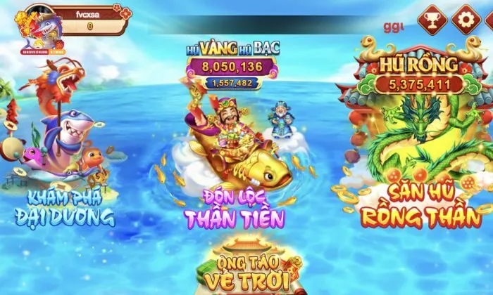 Các phòng chơi trong bắn cá vip